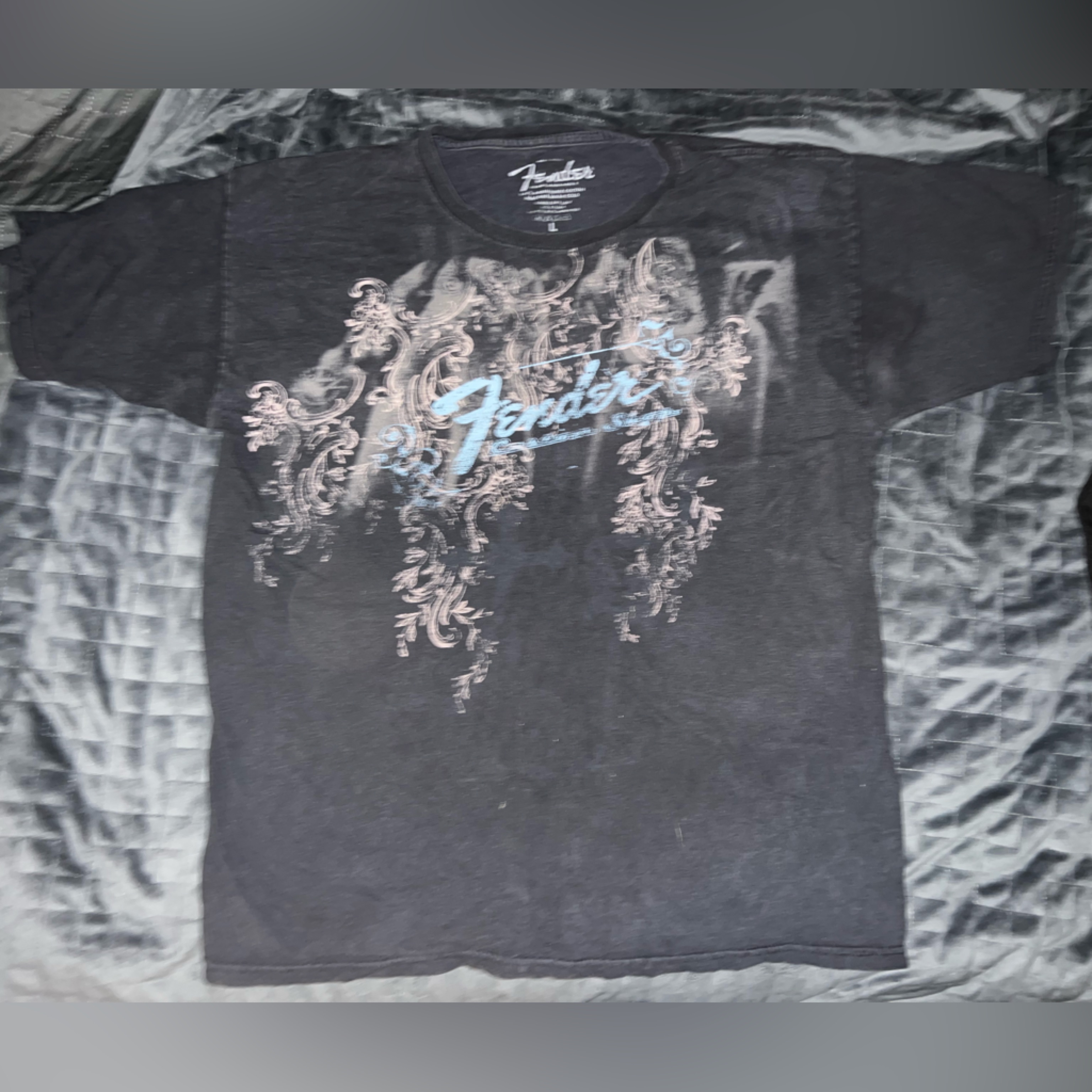 Fender - Custom Shop Black Mens T Shirt Large L Guitar Tee Stratocaster